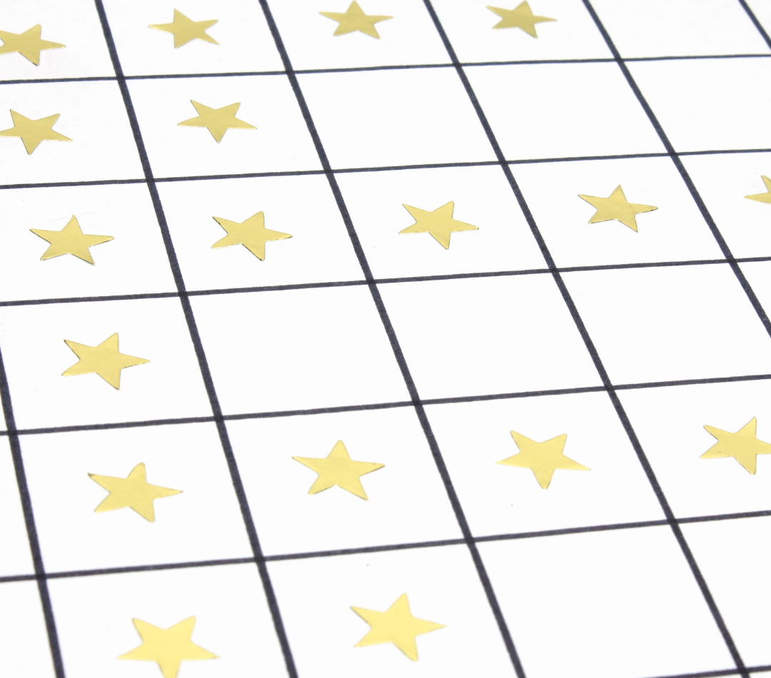 A gold star sticker reward chart