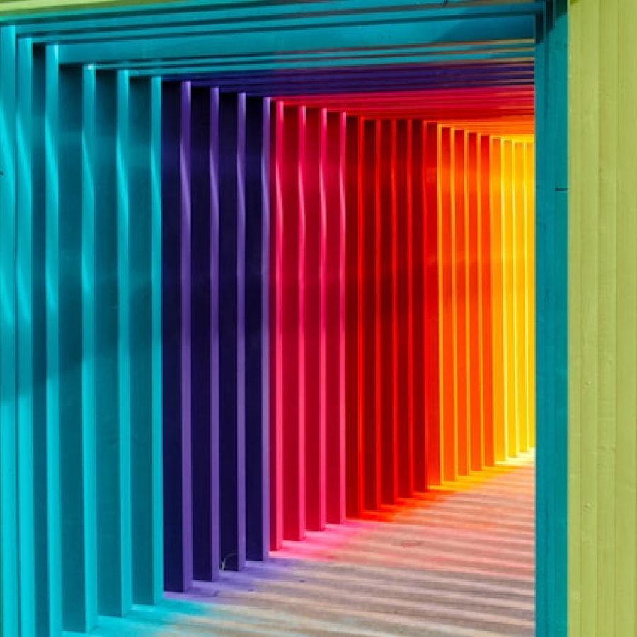 Multicolour wall is soft focus